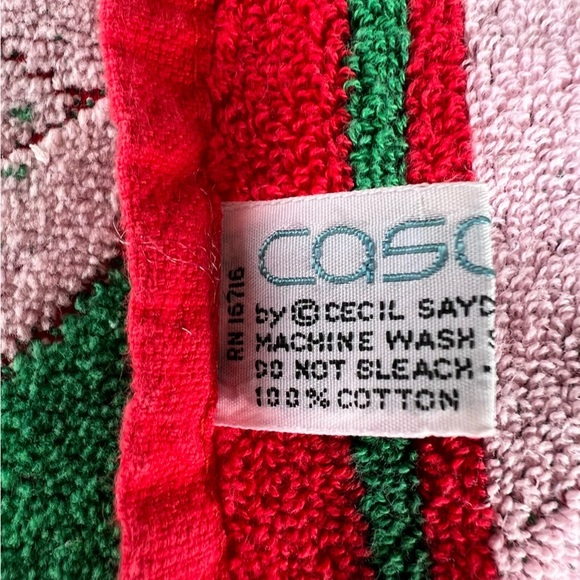 VTG Casa Fina by Saydah Christmas Holiday Hand Towels Santa Poinsettia Korea - Picture 12 of 14